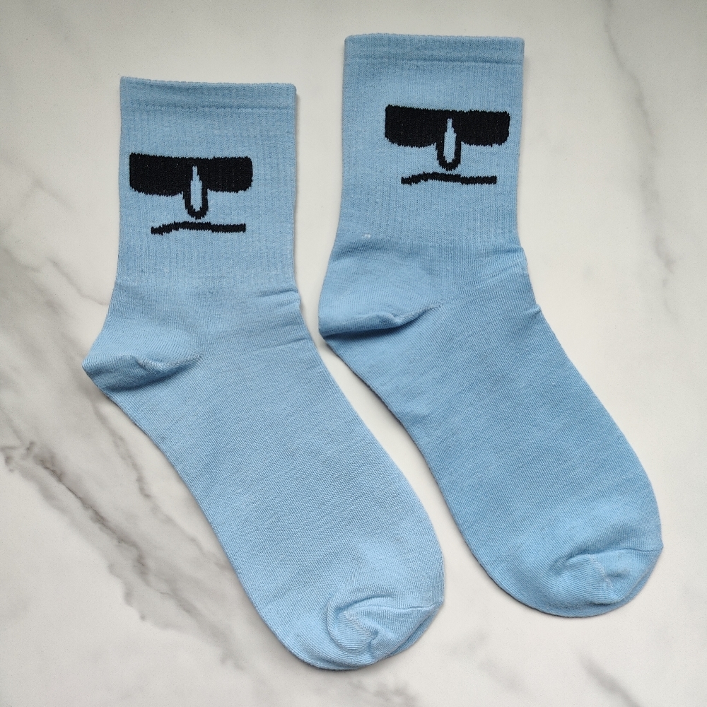 NEW SUNGLASSES FACE COTTON BLEND ANKLE TUBE SOCKS